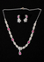 925 Pure Silver Italian Design Necklace Set with Zircons Stones | Adjustable Size | Model – srj_amb_1570-2