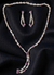925 Starling Silver Italian Design Necklace Set with Zircon White & Purple Stones | Adjustable Size | Model – srj_amb_1570-6