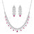 Magenta Drop Leaf Collar & Earrings