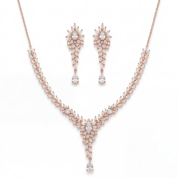 Rose Gold Leaf Cascade Set