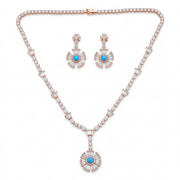 Turquoise Art Deco Halo Set