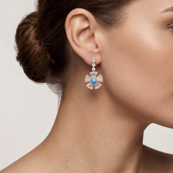 Turquoise Art Deco Halo Set