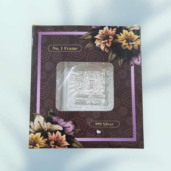 Dharmasthala Manjunatha Swamy 999 Silver Photo Acrylic Dome Stand