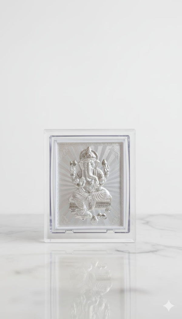 999 Silver Ganesh Economic Photo Frame