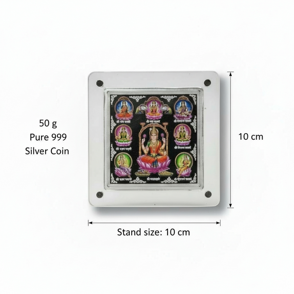 999 Pure Silver 50g Square Coin with Magnetic Acrylic Display Frame