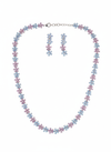 925 Starling Silver Italian Design Necklace Set with AD multi colourStones | Adjustable Size | Model – srj_amb_1570-3