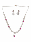 925 Pure Silver Italian Design Necklace Set with Zircons Stones | Adjustable Size | Model – srj_amb_1570-2