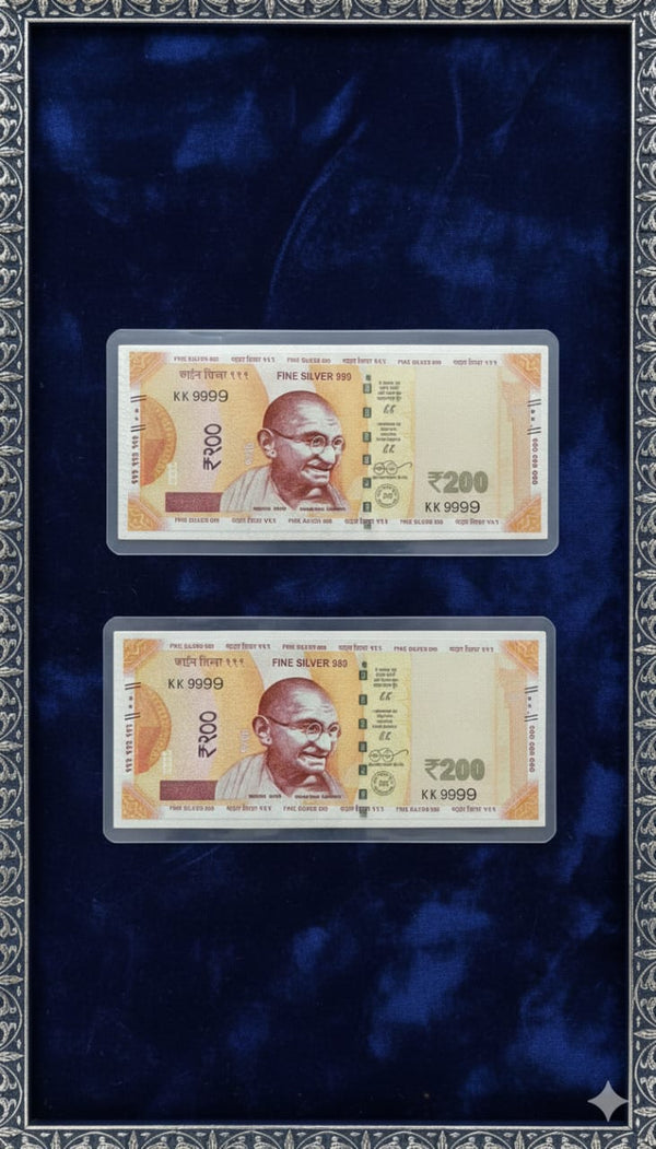 999 Silver ₹200 Indian Currency