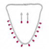 Ruby Teardrop 925 Silver Set