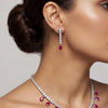 Ruby Teardrop 925 Silver Set