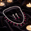Ruby Teardrop 925 Silver Set