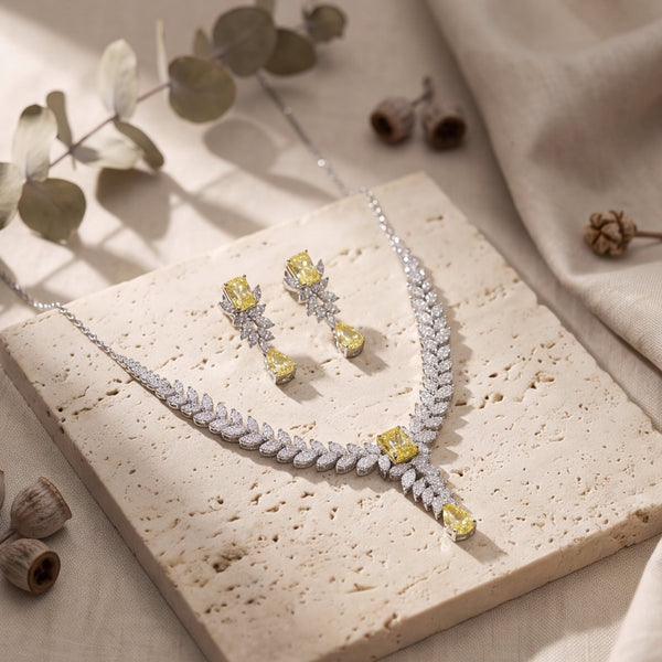 Yellow Crystal Vine Set