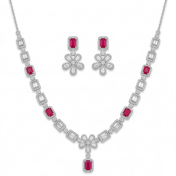 Red Halo & Flower Collar Set