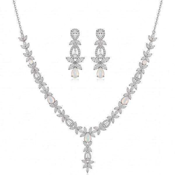 Moonstone Leaf Collar Set