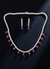 925 Starling Silver Italian Design Necklace Set with Zircon White & Red Stones | Adjustable Size | Model – srj_amb_1570-4