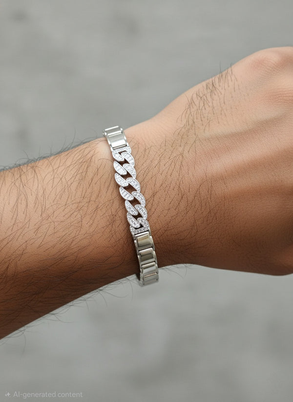 Premium 925 Sterling Silver Men’s Bracelet | Italian Design | 8 Inch | 22.9 gm