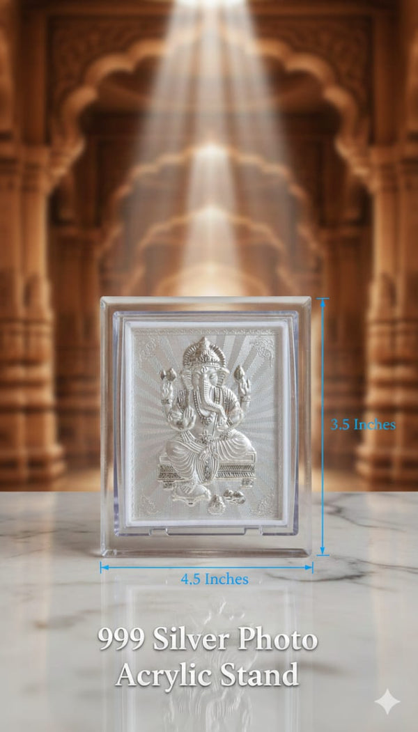 999 Silver Ganesh Economic Photo Frame