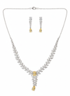 925 SterlingSilver Italian Design Necklace Set with American Diamond Stones | Adjustable Size | Model – srj_amb_1570-1