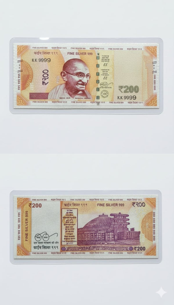 999 Silver ₹200 Indian Currency